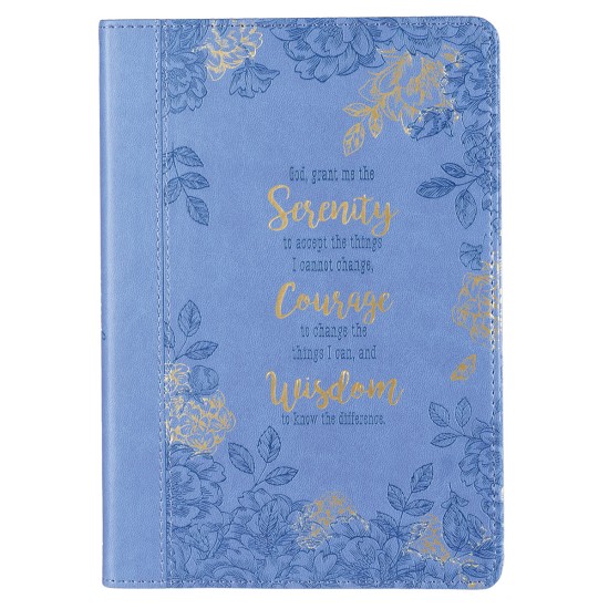 Serenity Prayer Blue Slimline Faux Leather Journal