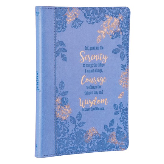 Serenity Prayer Blue Slimline Faux Leather Journal