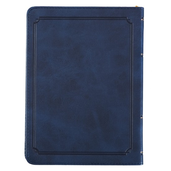 For I Know the Plans Handy-sized Faux Leather Journal in Navy - Jeremiah 29:11