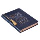 For I Know the Plans Handy-sized Faux Leather Journal in Navy - Jeremiah 29:11