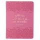 With God All Things Are Possible Pink Handy-Sized Faux Leather Journal