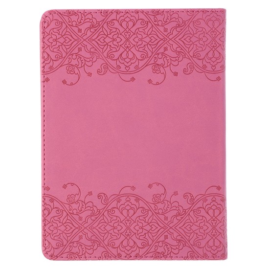 With God All Things Are Possible Pink Handy-Sized Faux Leather Journal