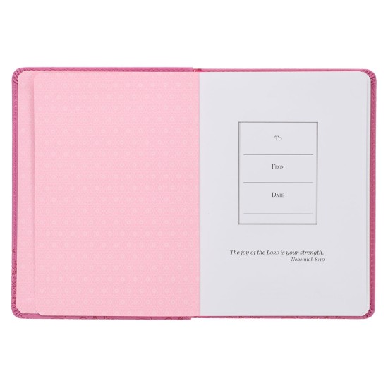 With God All Things Are Possible Pink Handy-Sized Faux Leather Journal