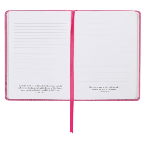 With God All Things Are Possible Pink Handy-Sized Faux Leather Journal