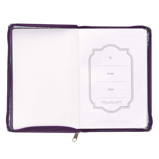 Everything Beautiful Purple Faux Leather Classic Journal with Zipped Closure - Ecclesiastes 3:11