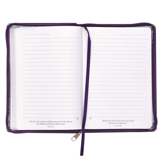 Everything Beautiful Purple Faux Leather Classic Journal with Zipped Closure - Ecclesiastes 3:11