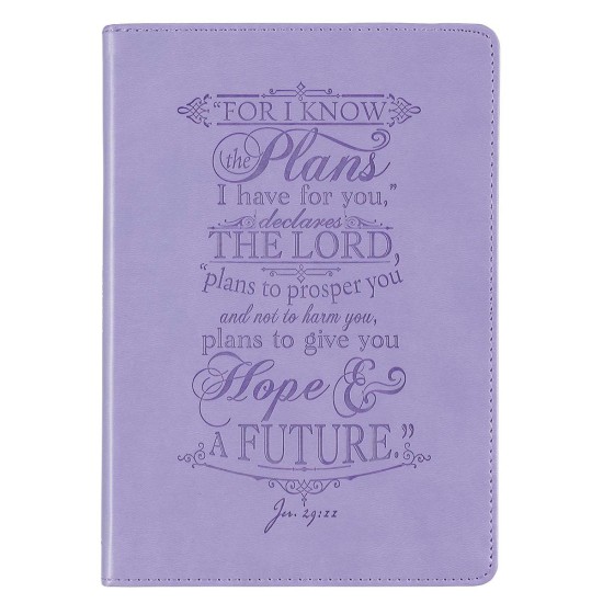 I Know the Plans Purple Faux Leather Classic Journal - Jeremiah 29:11