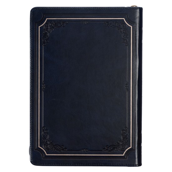 Be Strong and Courageous Midnight Blue Classic Journal with Zippered Closure - Joshua 1:9