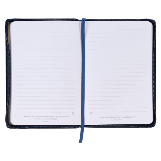 Be Strong and Courageous Midnight Blue Classic Journal with Zippered Closure - Joshua 1:9