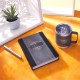 Walk by Faith Black and Gray Faux Leather Classic Journal - 2 Corinthians 5:7