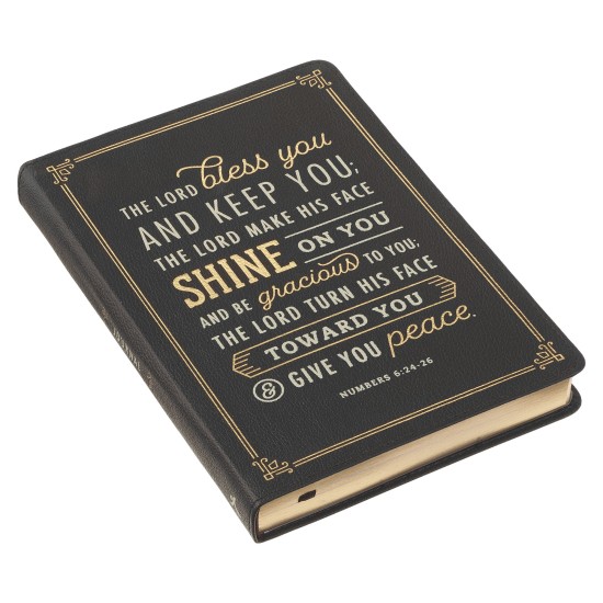 Bless You and Keep You Black Faux Leather Classic Journal - Numbers 6:24-26