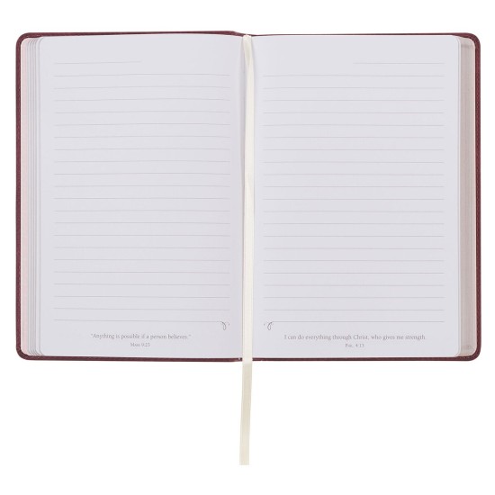 Things Are Possible Burgundy Faux Leather Classic Journal - Matthew 19:26 Things Are Possible Burgundy Faux Leather Classic Journal - Matthew 19:26