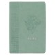 Faith Teal Floral Faux Leather Classic Journal - 2 Corinthians 5:7