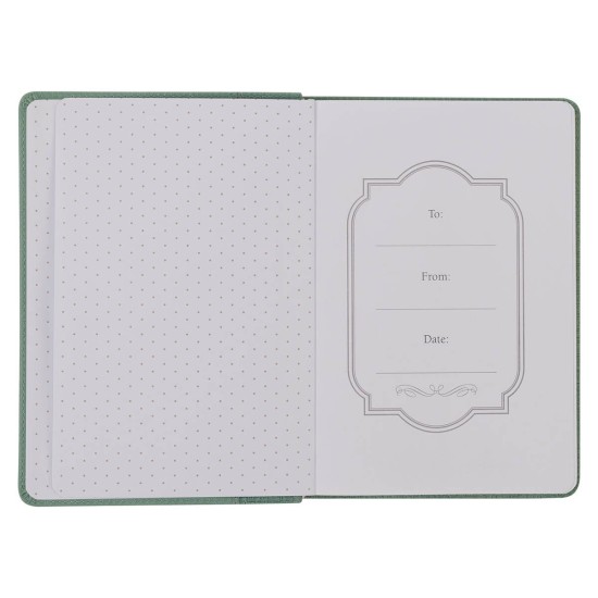 Faith Teal Floral Faux Leather Classic Journal - 2 Corinthians 5:7