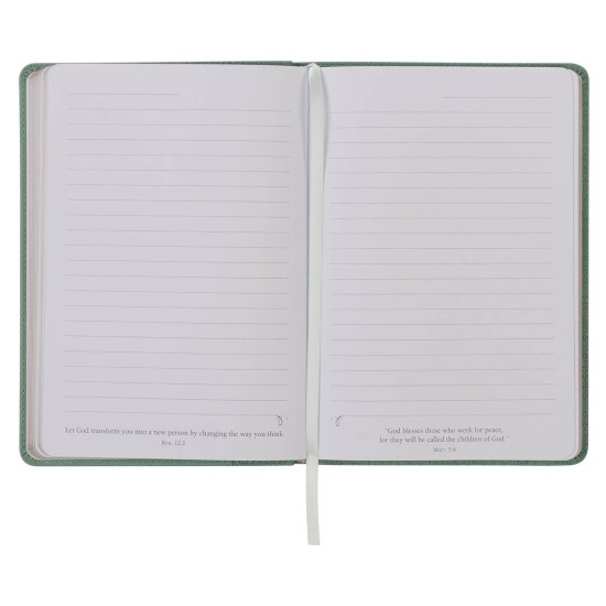 Faith Teal Floral Faux Leather Classic Journal - 2 Corinthians 5:7