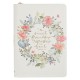 A Sweet Friendship Bright Floral Wreath Faux Leather Classic Journal with Zipper Closure - Proverbs 27:9