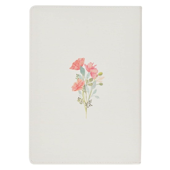 A Sweet Friendship Bright Floral Wreath Faux Leather Classic Journal with Zipper Closure - Proverbs 27:9