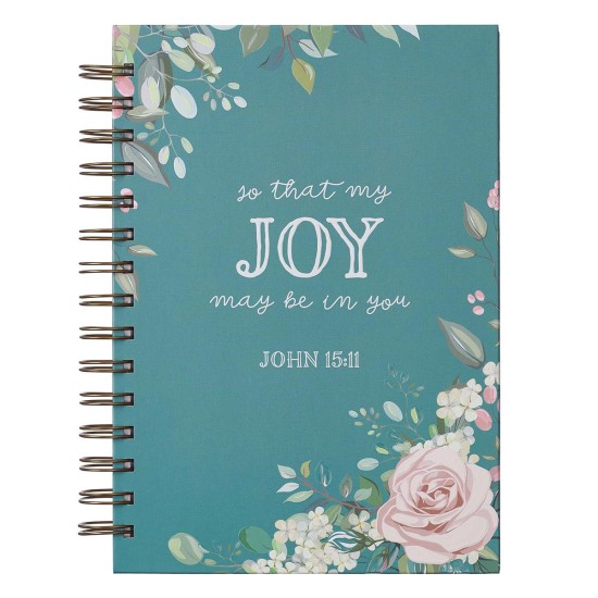 That My Joy May Be In You Large Wirebound Journal in Teal - John 15:11