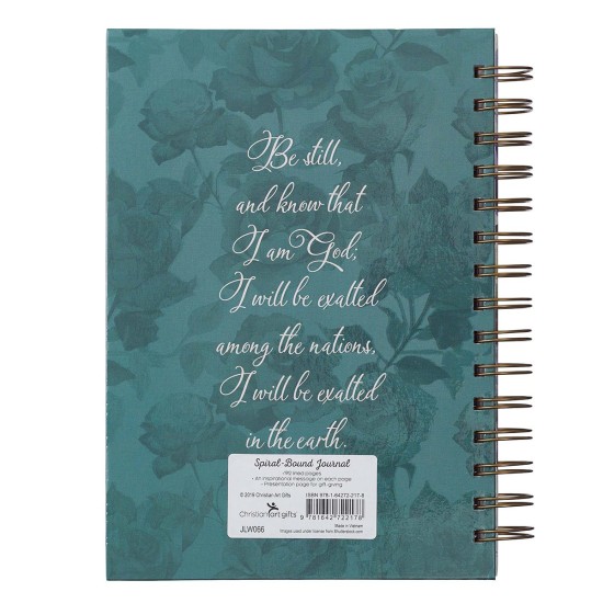 Be Still and Know Large Wirebound Journal in Purple Florals - Psalm 46:10