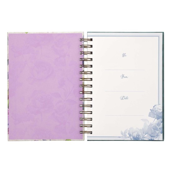 Be Still and Know Large Wirebound Journal in Purple Florals - Psalm 46:10