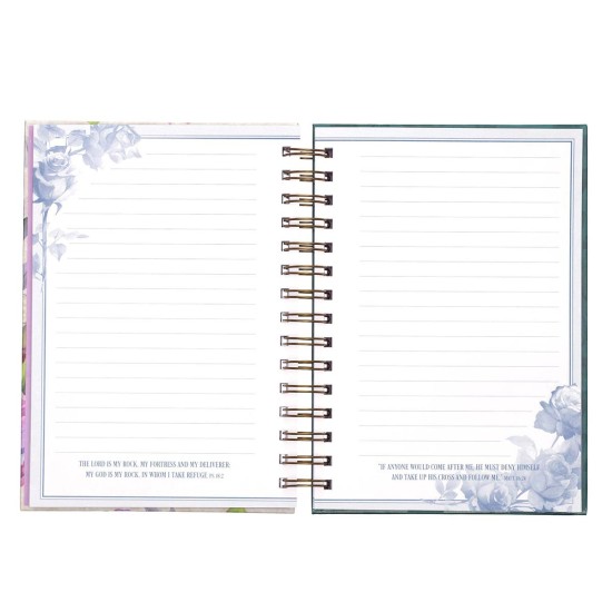 Be Still and Know Large Wirebound Journal in Purple Florals - Psalm 46:10