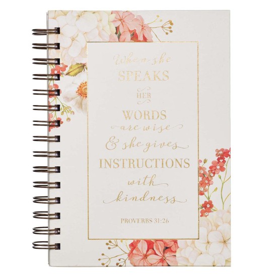 When She Speaks Large Wirebound Journal - Proverbs 31:26