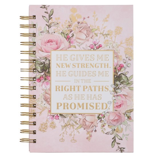 He Gives Me New Strength Large Spiral-bound Journal - Psalm 23:3