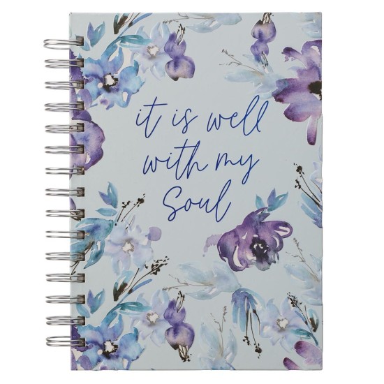 Purple Posies It Is Well With My Soul Large Spiral Journal Purple Posies It Is Well With My Soul Large Spiral Journal