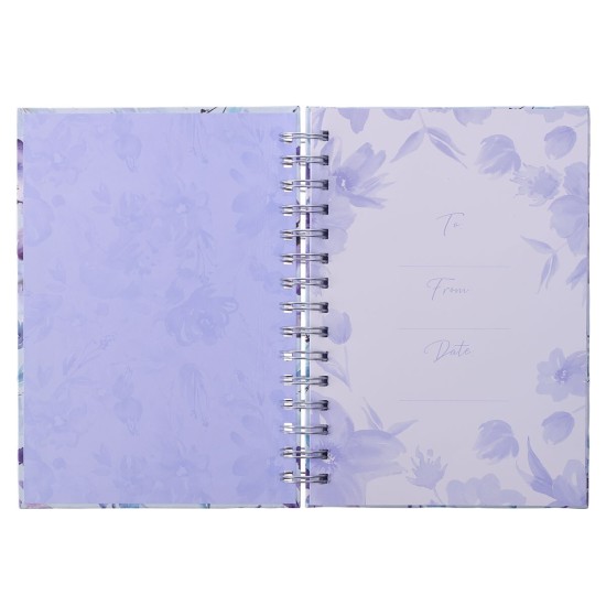 Purple Posies It Is Well With My Soul Large Spiral Journal