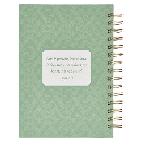 Love is Patient Green Hummingbird Large Wirebound Journal - 1 Corinthians 13:4