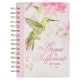 My Grace is Sufficient Chartreuse Hummingbird Large Wirebound Journal - 2 Corinthians 12:9