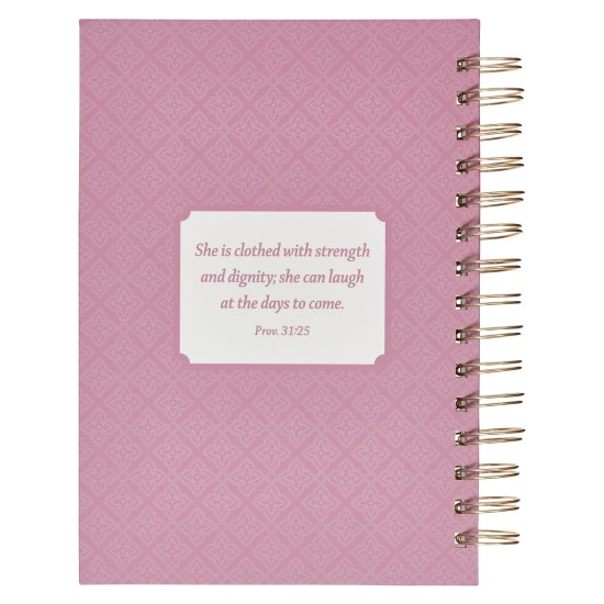 Strength and Dignity Purple Hummingbird Large Wirebound Journal - Proverbs 31:25