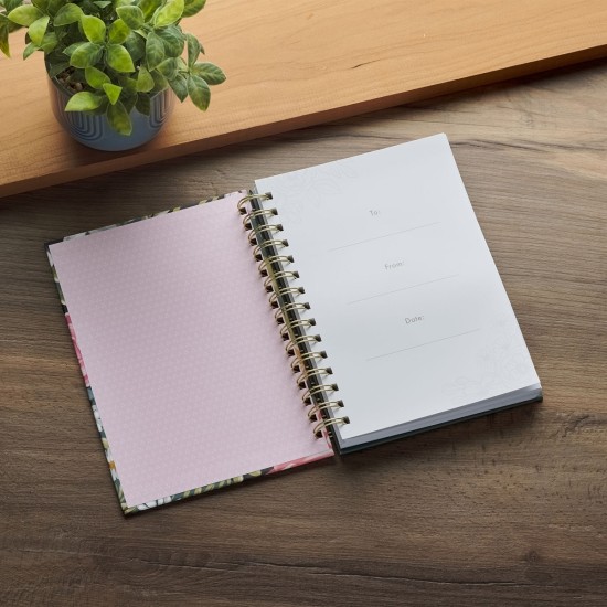 Love the Lord Teal Floral Spiral Journal - Matthew 22:37