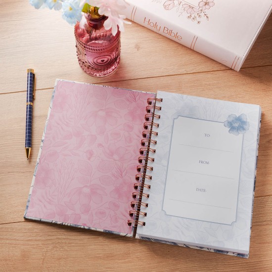 Trust in the Lord Blue Botanical Spiral Journal - Proverbs 3:5