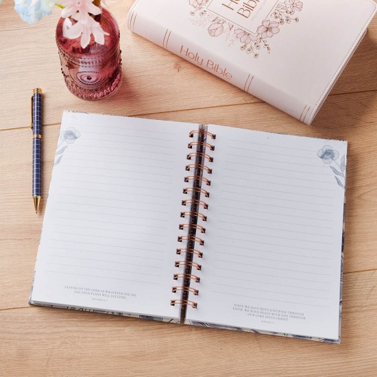 Trust in the Lord Blue Botanical Spiral Journal - Proverbs 3:5