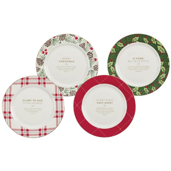Merry Christmas Ceramic Plate Set