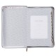 Frosty Gray and Pink Floral Faux Leather King James Version Deluxe Gift Bible with Thumb Index and Zipper Closure