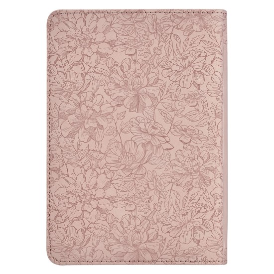 Blush Pink Floral Faux Leather Compact King James Version Bible