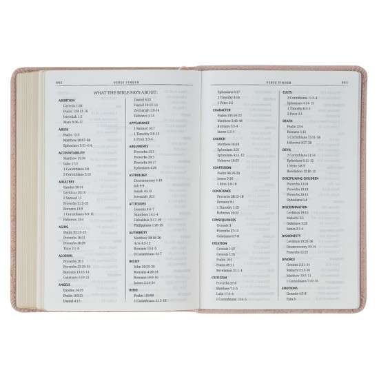 Blush Pink Floral Faux Leather Compact King James Version Bible