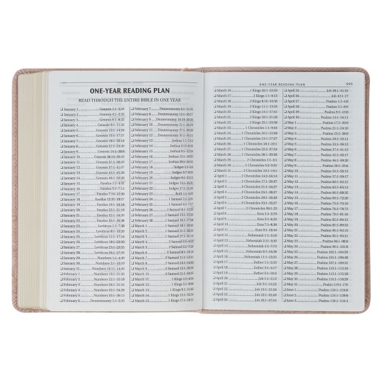 Blush Pink Floral Faux Leather Compact King James Version Bible