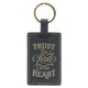Trust in the Lord Charcoal Gray Faux Leather Keychain - Proverbs 3:5