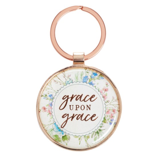 Grace Upon Grace - John 1:16 Key Ring in Tin