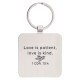 I Love You Mom Pink Epoxy-coated Metal Keychain - 1 Corinthians 13:4