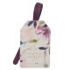 Strength and Dignity Purple Floral Faux Leather Luggage Tag - Proverbs 31:25