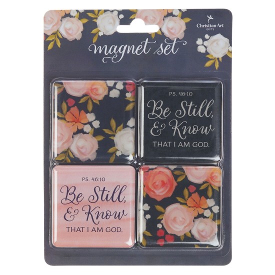 Be Still and Know Painted Peonies Magnet Set - Psalm 46:10 Be Still and Know Painted Peonies Magnet Set - Psalm 46:10