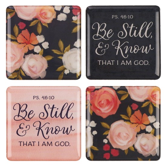 Be Still and Know Painted Peonies Magnet Set - Psalm 46:10 Be Still and Know Painted Peonies Magnet Set - Psalm 46:10
