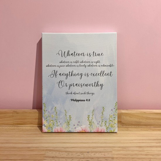 Philippians 4:8 Canvas Print (Small)