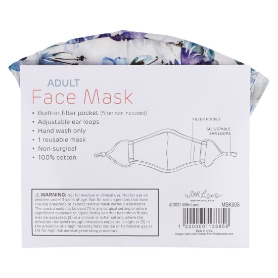 It Is Well Purple Posie Reusable Cotton Face Mask