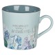 She Speaks with Wisdom Blue Floral Ceramic Coffee Mug - Proverbs 31:26