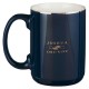 Be Strong and Courageous Navy Ceramic Coffee Mug - Joshua 1:9